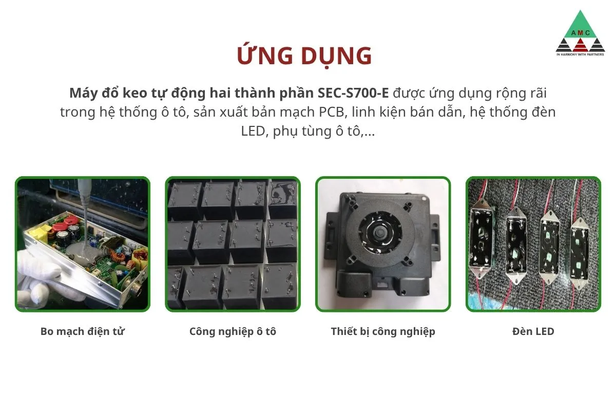 Ứng dụng của Máy đổ keo tự động hai thành phần SEC-S700-B ung dung cua may do keo tu dong hai thanh phan sec-s700-b