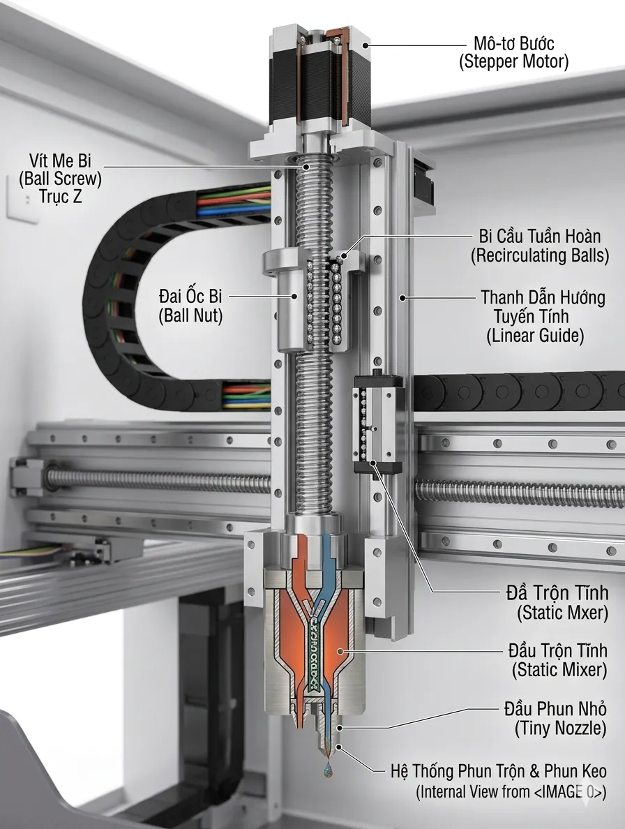 co cau truc cua may do keo tu dong tich hop camera 3d sec-s300-vl