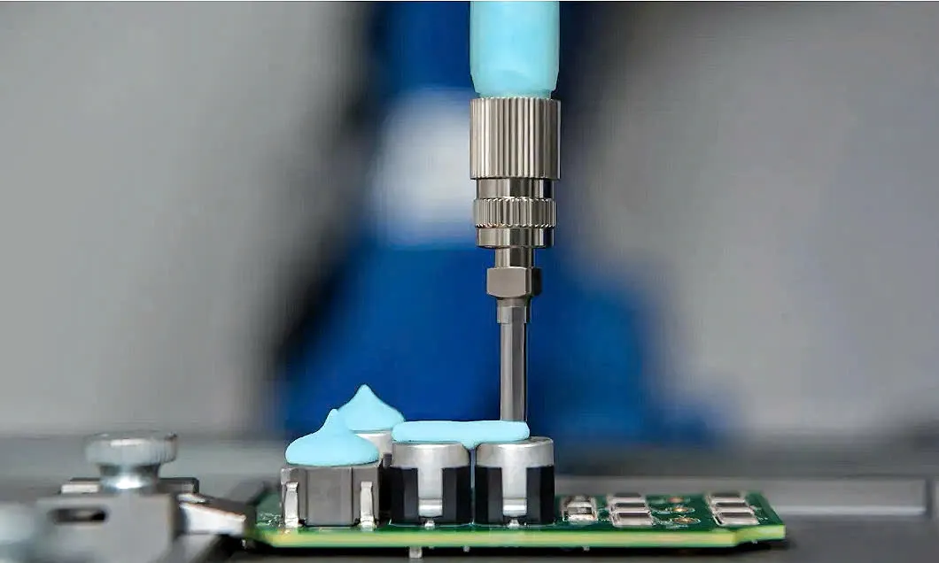 Ứng dụng máy tra keo tự động trong lắp ráp SMT và sản xuất bảng mạch PCB Ung dung may tra keo tu dong trong lap rap SMT va san xuat bang mach PCB